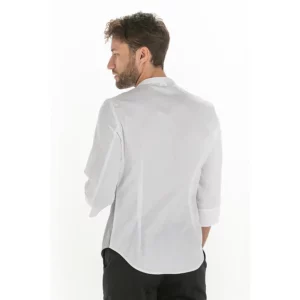 Camisa chico manga 3/4 combinado gris Dyneke 8451844: vista trasera con modelo.