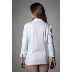 Chaquetilla blanca PREMIUM mujer Dyneke 8454112: vista trasera con modelo.