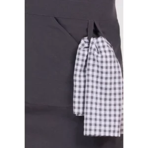 Delantal loneta gris bolsillo canguro Dyneke 8471397: detalle de la trabilla.