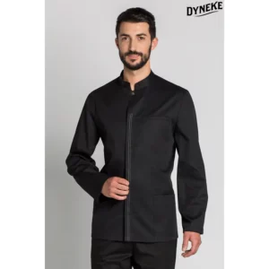 Chaqueta caballero negra sala M/L Dyneke 8514701: vista frontal con modelo.