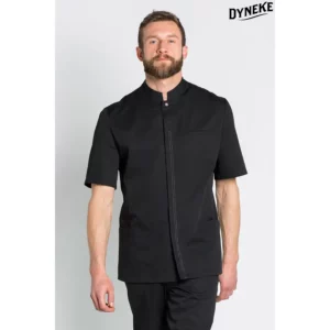 Chaqueta caballero negra sala M/C Dyneke 8515701: vista frontal con modelo.