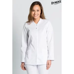 Chaqueta blanca señorita M/L Dyneke 8516700: vista frontal con modelo.
