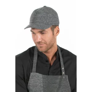 Delantal peto bicolor gris Dyneke 8528376: detalle del peto y tirante.