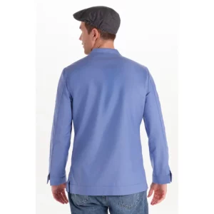 Camisa hombre "arenasmar" azul Dyneke 8534818: vista trasera con modelo.