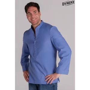 Camisa hombre "arenasmar" azul Dyneke 8534818: vista frontal con modelo.
