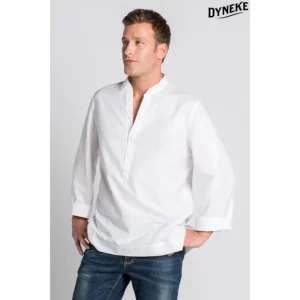 Camisa caballero "arenasmar" blanca Dyneke 8534823: vista frontal con modelo.