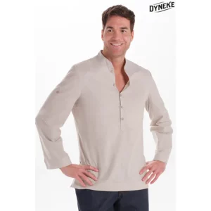 Camisa hombre "arenasmar" beige Dyneke 8534832: vista frontal con modelo.