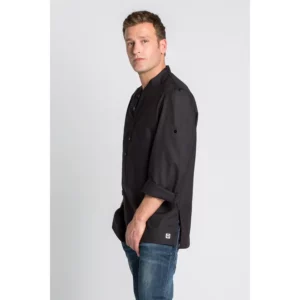 Camisa caballero "arenasmar" negra Dyneke 8534841: vista lateral con modelo.