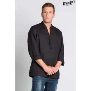 Camisa caballero "arenasmar" negra Dyneke 8534841: vista frontal con modelo.