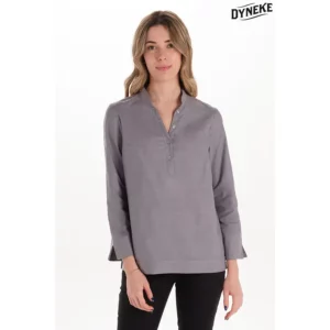 Camisa mujer "arenasmar" gris Dyneke 8535844: vista frontal con modelo.