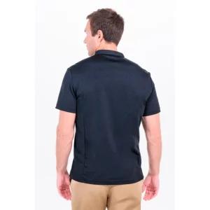 Polo hombre cuello mao pique negro Dyneke 8541111: vista trasera con modelo.