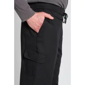 Pantalon caballero trendy negro Dyneke 8542701: detalle del bolsillo lateral.