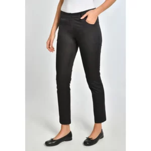 Pantalon chino srta negro Dyneke 8546539: vista frontal del pantalón con modelo.