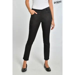 Pantalon chino srta negro Dyneke 8546539: vista frontal del pantalón con modelo.