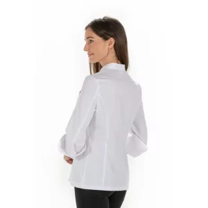 Chaqueta de cocina mujer Dyneke 8548900: vista trasera con modelo.