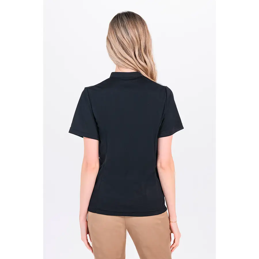 Polo Dyneke 8573111 de mujer negro 2 Polo mujer cuello mao pique negro Dyneke 8573111: vista trasera con modelo.