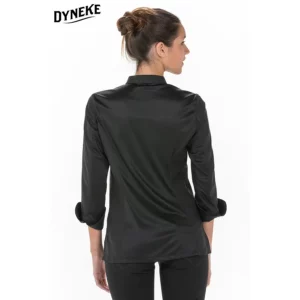 Chaq.mujer cocina microfibra negra Dyneke 8593578: vista trasera con modelo.