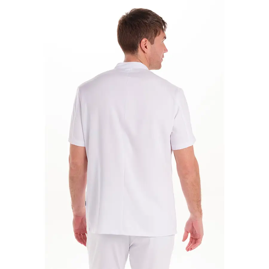 Chaqueta Dyneke 8620784 hombre microfibra elástica blanca 2 Chaqueta hombre microfibra elástica blanca Dyneke 8620784: vista trasera con modelo.
