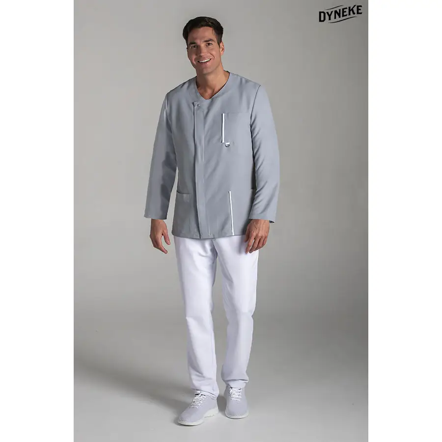 Chaqueta Dyneke 8802491 hombre gris tapeta 2 Chaqueta hombre m/l gris tapeta Dyneke 8802491: vista de conjunto con modelo.