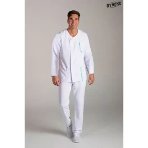 Chaqueta hombre m/l blanca tapeta Dyneke 8802570: vista de conjunto con modelo.