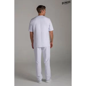 Chaqueta hombre m/l blanca tapeta Dyneke 8802570: vista trasera de conjunto con modelo.