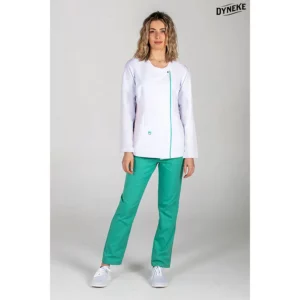 Chaqueta mujer m/l blanca tapeta Dyneke 8803570: vista de conjunto con modelo.