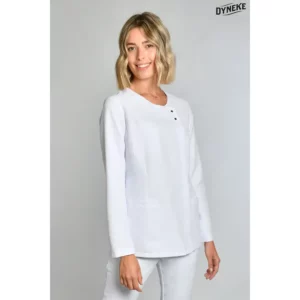 Chaqueta srta. Microfibra blanca Dyneke 8817570: vista frontal con modelo.