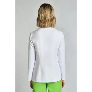 Chaqueta Srta. Microfibra constraste pistacho y gris Dyneke 8817573: vista trasera con modelo.