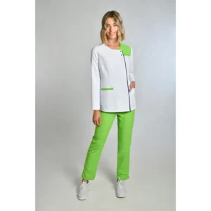 Chaqueta Srta. Microfibra constraste pistacho y gris Dyneke 8817573: vista de conjunto con modelo.