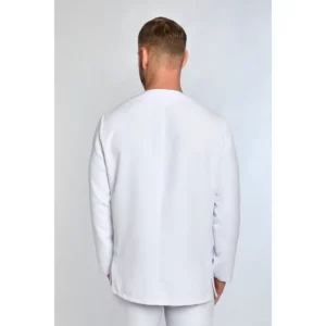 Vista trasera de una chaqueta blanca Dyneke de hombre y manga larga.
