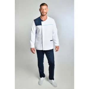 Chaqueta microfibra cbro. m/l contraste azul y turquesa Dyneke 8818577: vista de conjunto con modelo.