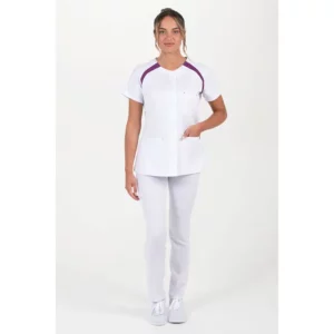 Chaqueta mujer m/c ranglan pespunte lila Dyneke 8820859: vista de conjunto con modelo.