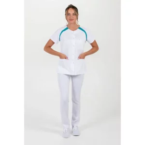 Chaqueta mujer m/c ranglan pespunte verde Dyneke 8820884: vista de conjunto con modelo.