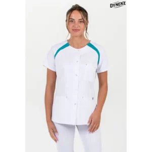Chaqueta mujer m/c ranglan pespunte verde Dyneke 8820884: vista frontal con modelo.
