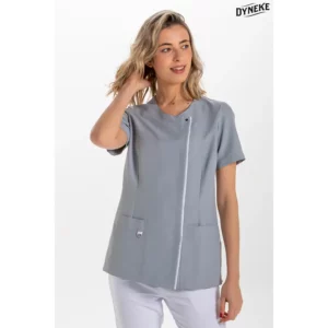 Chaqueta sra.gris tapeta blanca Dyneke 8821491: vista frontal con modelo.