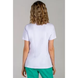 Chaqueta sra.blanca tapeta verde Dyneke 8821570: vista trasera con modelo.