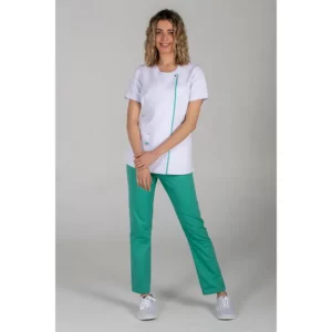 Chaqueta sra.blanca tapeta verde Dyneke 8821570: vista de conjunto con modelo.