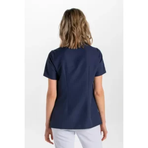 Chaqueta sra.azul marino tapeta gris Dyneke 8821583: vista trasera con modelo.