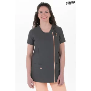Chaqueta sra.gris tapeta melocotón Dyneke 8821584: vista frontal con modelo.