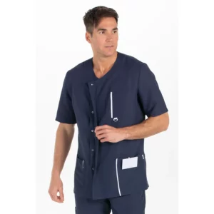 Chaqueta hombre m/c azul marino tapeta gris Dyneke 8822583: vista frontal con modelo.
