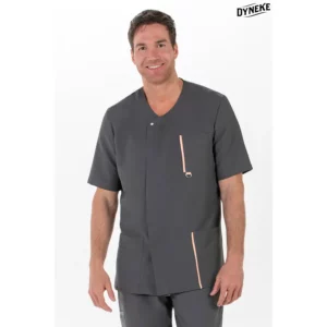 Chaqueta hombre m/c gris tapeta melocotón Dyneke 8822584: vista frontal con modelo.
