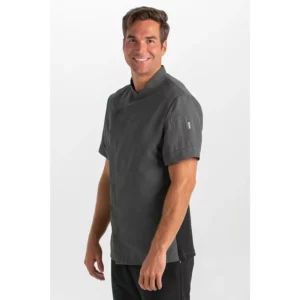 Chaqueta cbro.cocina microfibra gris m/c Dyneke 8823584: vista de tres cuartos con modelo.