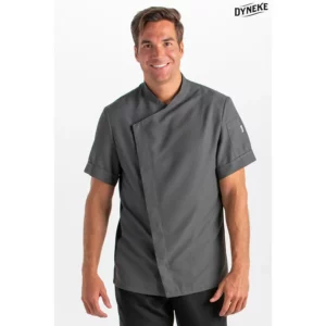 Chaqueta cbro.cocina microfibra gris m/c Dyneke 8823584: vista frontal con modelo.