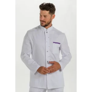 Chaqueta caballero contraste lila Dyneke 8824859: vista frontal con modelo.