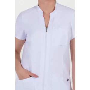 Chaqueta microfibra mujer m/c cuello mao Dyneke 8825570: detalle del cuello y cremallera.