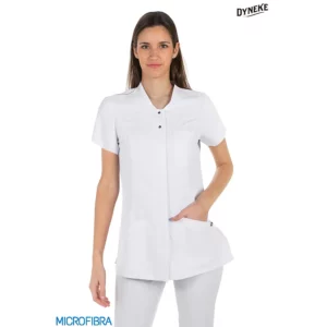 Chaqueta mujer corchetes m/c microfibra Dyneke 8826570: vista frontal con modelo.