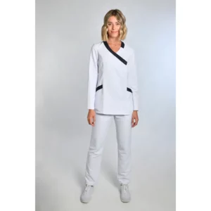 Chaqueta mujer cruzada corchete Dyneke 8827570: vista de conjunto con modelo.