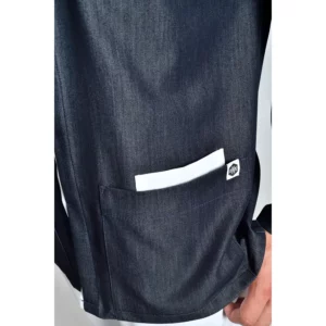 Chaqueta hombre tejana M/L vivo blanco Dyneke 8883497: detalle del bolsillo.