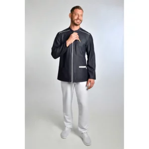Chaqueta hombre tejana M/L vivo blanco Dyneke 8883497: vista de conjunto con modelo.