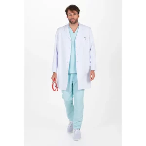 Bata hombre laboratorio microfibra Dyneke 8898570: vista de conjunto con modelo.